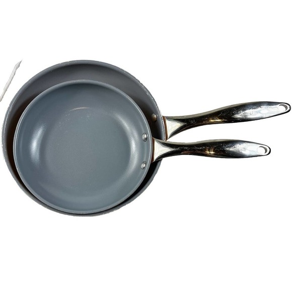 Pair (2) FIESTA Persimmon Cookware 10" & 8” Frying Pans Fiestaware Skillet Set - Picture 4 of 10